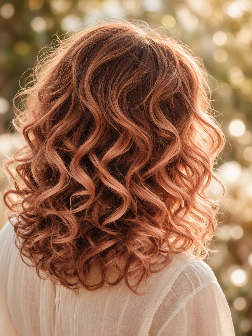 Glossy copper curls