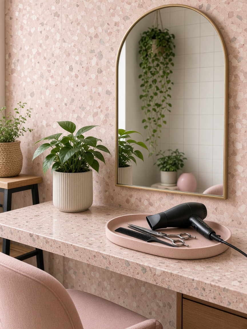 Pink salon station